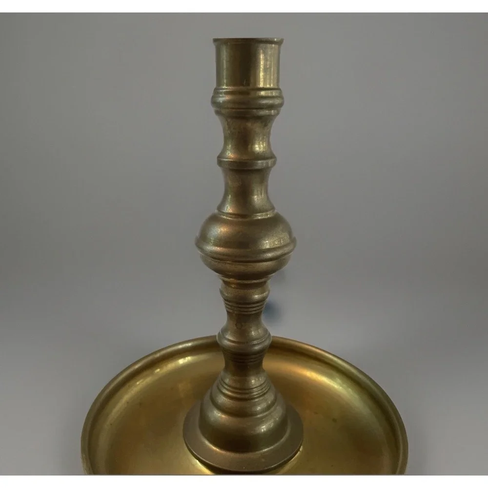 Maitland-Smith Brass Candlesticks Set of 2 Vintage Spindle Taper Holders 8.5